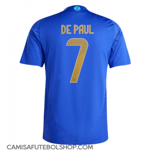 Camisa de time de futebol Argentina Rodrigo De Paul #7 Replicas 2º Equipamento Copa America 2024 Manga Curta